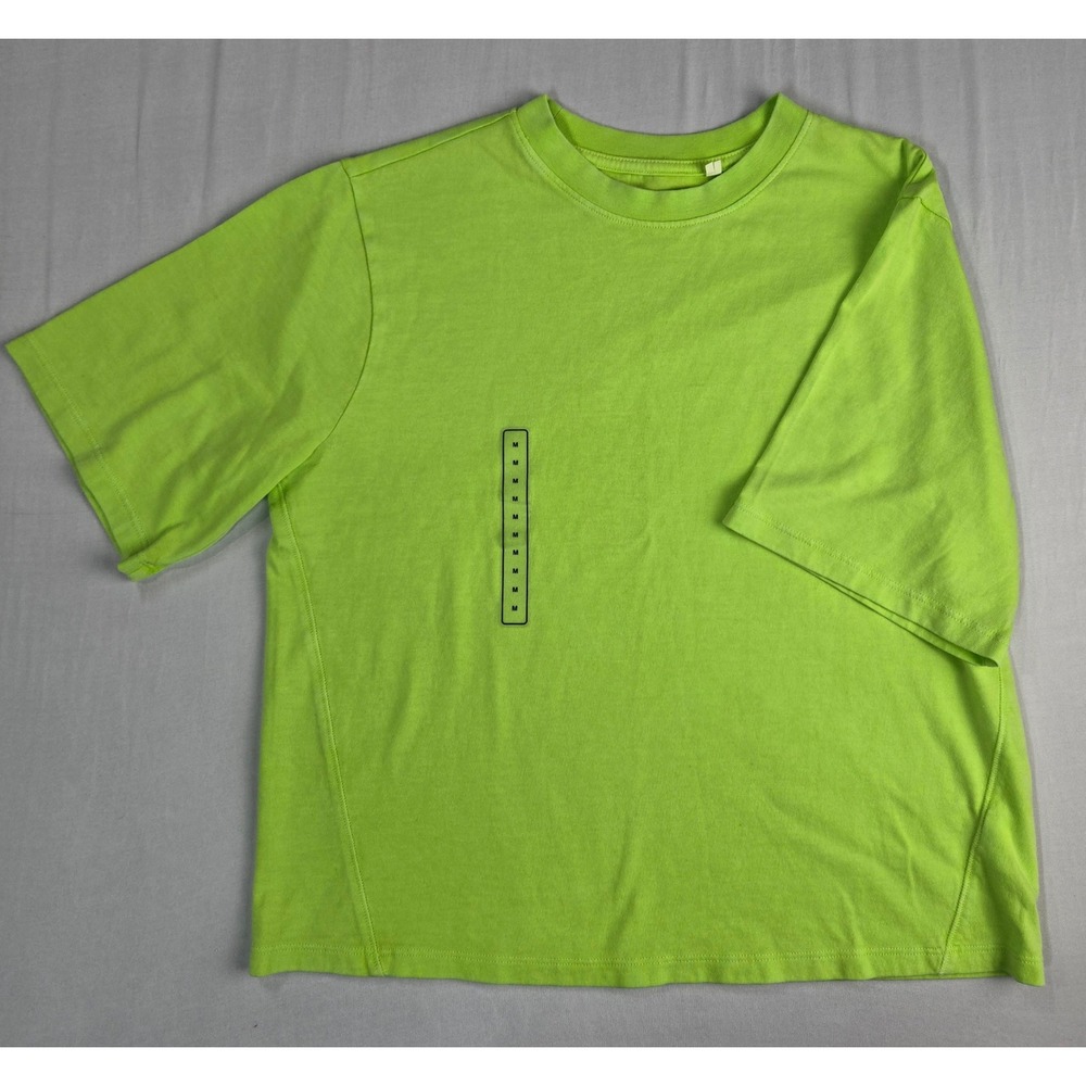 DSG‎ Girls Cotton Graphic Tee Washed Neon Pear Green Short Sleeve Shirt M 10-12